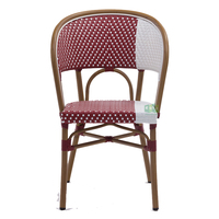 (E6022-W127) Chaise de bistrot de style français moderne pour café parisien, empilable, en rotin