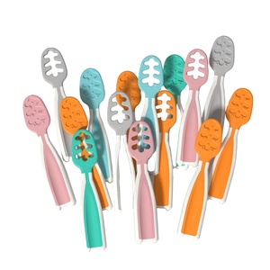 Juego de cucharas de entrenamiento para bebés de grado alimenticio, cuchara previa para niños de más de 6 meses, cuchara de alimentación con cabeza suave - Product Image 1