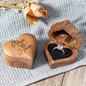 Caja <span class=keywords><strong>de</strong></span> Madera en Forma <span class=keywords><strong>de</strong></span> Corazón para Anillos <span class=keywords><strong>de</strong></span> Compromiso, Caja <span class=keywords><strong>de</strong></span> Madera Maciza para Anillos <span class=keywords><strong>de</strong></span> Boda - Product Image 1
