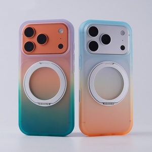 Funda Magnética Translúcida Mate de Lujo para iPhone 18 13 14 15 16 17 Pro Max con Protección de 360° °   Funda Protectora con Soporte de Anillo Metálico - Product Image 2
