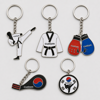 Porte-clés personnalisés en gros pour Taekwondo, Kickboxing, Clubs d'arts martiaux, Souvenirs de grade de Taekwondo, Porte-clés en métal