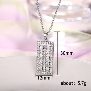 Collar con colgante Lucky Abacus para mujer, accesorios de cadena larga para uso diario a la moda - Product Image 5