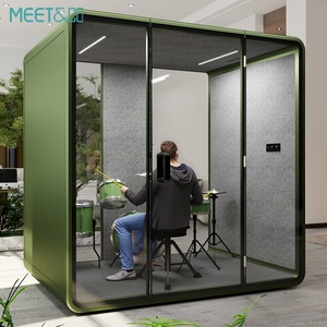 Cabina de Oficina Prefabricada Moderna, Insonorizada, con Diseño Modular de Vidrio, Ruedas Móviles para Uso en Interiores/Exteriores, Hoteles, Villas - Product Image 2