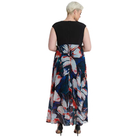 Robe de soirée plissée à imprimé Floral pour femmes, grande taille, col en V, robe de bal formelle