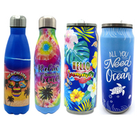 Bouteille d'eau personnalisée en acier inoxydable avec logo, motif tête de mort du Jour des Morts, souvenir du Mexique