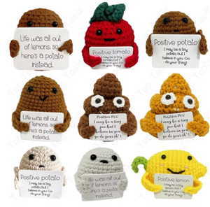Énergie positive pomme de terre câlin poche cousu à la main en peluche laine poupée à tricoter avec carte drôle saint valentin <span class=keywords><strong>cadeau</strong></span> maison - Product Image 3