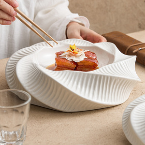 <span class=keywords><strong>Assiette</strong></span> à double couche avec motif floral, <span class=keywords><strong>assiette</strong></span> artistique créative pour hôtel, restaurant, dessert, plateau <span class=keywords><strong>de</strong></span> <span class=keywords><strong>présentation</strong></span> <span class=keywords><strong>de</strong></span> nourriture moderne - Product Image 4