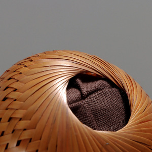 Bamboo Woven <b>Teacup</b> Cage Round Dustproof Cover Handmade Cloth Bag For Jianzhan Tea Set Gift Packaging - Product Image 4
