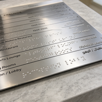 Plaque de signalisation tactile en braille en acier inoxydable, signalétique d'orientation accessible, disposition de texte personnalisée, hôtel, hôpital, commerce