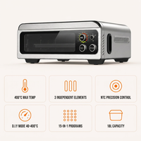 Four à friture sans air 18L 400°C 3-en-1 avec grill à pizza et contrôle numérique, appareil de cuisine professionnel