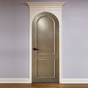 Porte en arc en bois massif avec cadre, style traditionnel tribal, pour intérieur