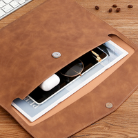 Porte-documents rétro de haute qualité, fin et portable, en cuir PU, pour le rangement de documents de bureau