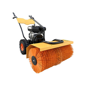 Snow Sweeper Engine <b>Powered</b> Yellow Municipal Road Snow Removal Machine With <b>Brush</b> Attachment - Product Image 4