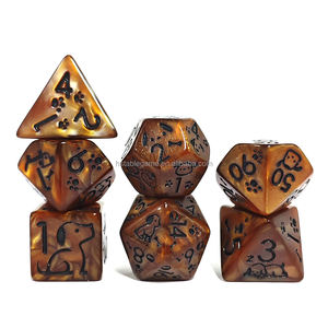 Dados Poliédricos Personalizados HS DICE con Logotipo, Dados Acrílicos con Diseño de Perro, Juego de Dados Multicolor Opcional para Juegos de Rol como Dungeons and Dragons - Product Image 2