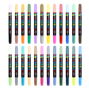 Penne di vernice acrilica a doppia <span class=keywords><strong>punta</strong></span> a doppio colore pennino a base d'acqua <span class=keywords><strong>pennarelli</strong></span> Extra fini e di <span class=keywords><strong>punta</strong></span> media Non tossici confezionati come Set - Product Image 1