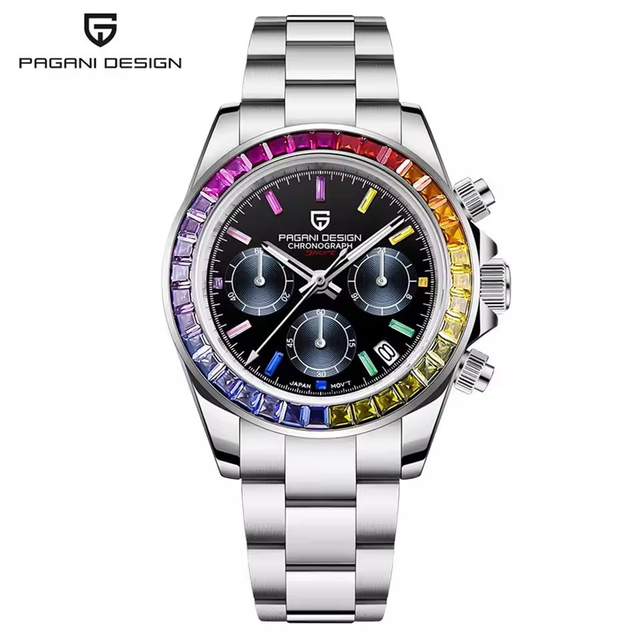 2025 New PAGANI DESIGN Rainbow Circle PD1644 Luxury Quartz Watch for Men Wristwatches Men Sport Waterproof Chronograph Clock