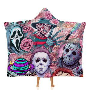 Mantas Personalizadas al por Mayor con Estampado de Halloween, Mantas Cálidas y Cómodas de Franela para Sofá y Cama, Tipo Sudadera con Capucha - Product Image 2