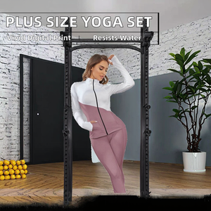 Ensemble de sport 2 pièces à capuche pour femme grande taille, tenue de fitness et d'entraînement athlétique, survêtement de jogging tie-dye personnalisé imperméable sur le devant - Product Image 2