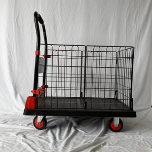 2 in 1 Foldable Platform Trolley Enclosed Cage Heavy Duty Folding <b>Flatbed</b> Dolly Cart Hand Trolley Made in China Water Barrel - Product Image 5