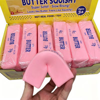 Jouet à presser en forme de bâtonnets de beurre fraise rose, mignon, en TPR, doux au toucher, jouet de décompression à remontée lente, idéal pour un cadeau