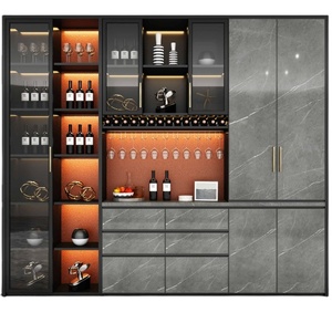 2022 New Design Luxury Bar Cabinet Wooden Home Bar Cabinet Display
