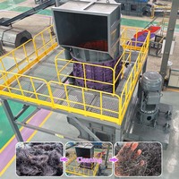 Concasseur à marteaux vertical 3-20T/H pour le nettoyage des fils d'acier de pneus usagés, des fils de carbone noir et des fils d'acier de pneus pyrolytiques