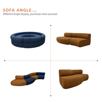 Ensemble de canapés modulaires de luxe modernes avec rembourrage en éponge pour salon d'appartement - Design compressé recouvert de tissu