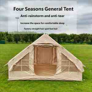Carpa Inflable para Camping, Automática, de Montaje Rápido, Impermeable, Resistente al Viento, para Tres Estaciones, con Ventana de Malla y Chimenea, Individual - Product Image 4