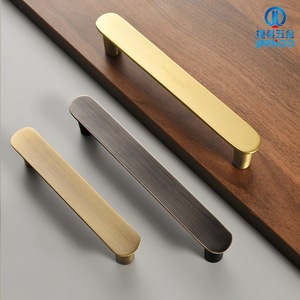 Jiehao Brass Cabinet <b>Handle</b> Bar Brushed <b>Copper</b> Scandinavian Style For Cabinet Doors Durable Modular Installation - Product Image 4