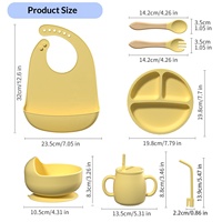 Produits pour bébés OEM personnalisés, ensembles de vaisselle pour cadeaux, bavoirs, bols, cuillères, assiettes, biberons, ensembles d'alimentation en silicone sans BPA pour bébés et enfants