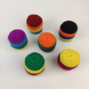 Slow Rebound Squeeze Toy Set Including Yarn Sand Balls rainbow Rings and <b>Hand</b> Woven Patterned Toy Balls - Product Image 2