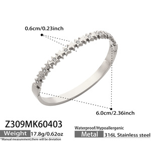 Bracciale da Donna in Acciaio Inossidabile di Lusso Leggero con Stella e Cuore, Incastonatura Completa di Zirconi, Placcato Oro 18K, Gioielli dal Design Esclusivo - Product Image 3