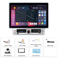 Podofo Layar HD 11,5 inci yang Dapat Diputar, Tombol Piano Tunggal, Radio Mobil Double Din 4+64G, Wireless Carplay/Android Auto OEM