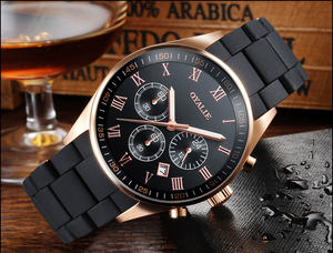 Montre analogique de sport de luxe pour homme, vente chaude, résistante à l'eau 3ATM, bracelet en acier inoxydable de 22 mm de largeur, mouvement à quartz, cadran en verre de 42 mm - Product Image 3