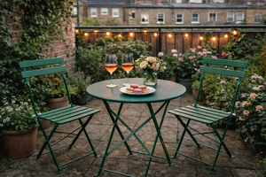 <span class=keywords><strong>Set</strong></span> Bistrot Pieghevole in Acciaio a 3 Pezzi, Arredo Compatto da Giardino per Patio <span class=keywords><strong>e</strong></span> Balcone - Product Image 3