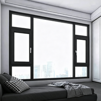 Ventanas Abatibles de Aluminio Negro con Vidrio Templado Delgado de Alta Resistencia a Impactos y Vista Panorámica, Resistentes a Huracanes, Certificadas por Energy Star