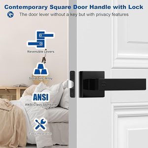 Poignées de porte intérieures noires mates divines - Product Image 5