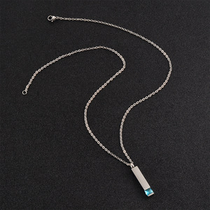 Kalung guci kristal silinder sederhana modis, perhiasan kalung abu untuk wanita pria kremasi - Product Image 5