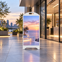 Affichage numérique extérieur étanche en forme de A avec écran HD haute luminosité pour la publicité dans les restaurants, cafés et commerces de détail