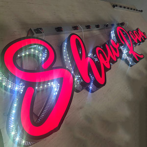 Letrero de <span class=keywords><strong>fuente</strong></span> de nuevo diseño, impermeable 3D perforador de agujeros, Letra de canal de aluminio, letrero de publicidad al aire libre, Letra de iluminación - Product Image 3
