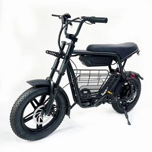 Bicicleta Eléctrica Urbana con Llantas Gruesas de 16*3 Pulgadas, Bicicleta de Montaña para Adultos, Cuadro de Aleación de Aluminio, Motor en el Buje Trasero, 7 Velocidades, con Cesta - Product Image 1