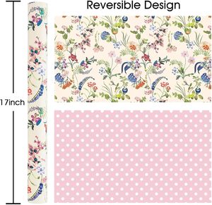 Mothers Day gift wrapping <b>paper</b> colorful retro wildflower <b>pattern</b> double sided printing customizable - Product Image 2