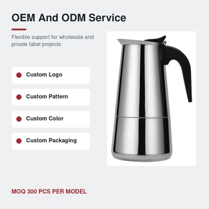Cafetière Moka en acier inoxydable 201 <span class=keywords><strong>pour</strong></span> cuisinière, expresso, 100 ml à 600 ml, OEM - Product Image 6