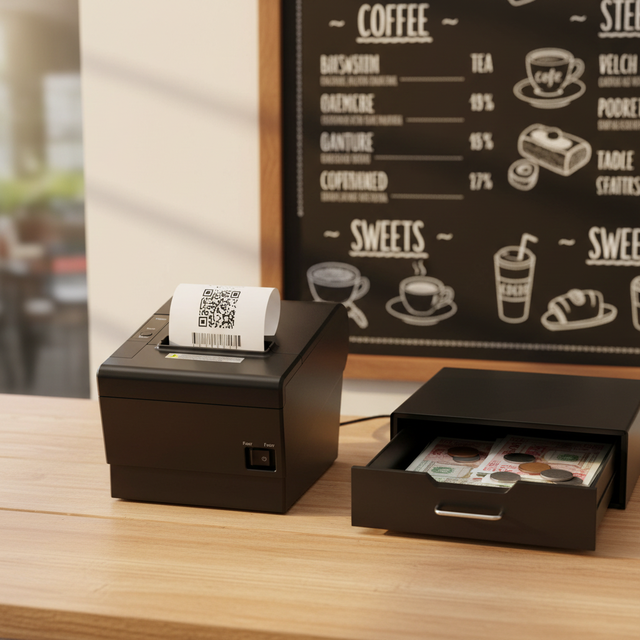 80mm Thermal POS Receipt Printer with Auto Cutter and Cash Drawer Wireless Bluetooth WiFi Invoice Printer