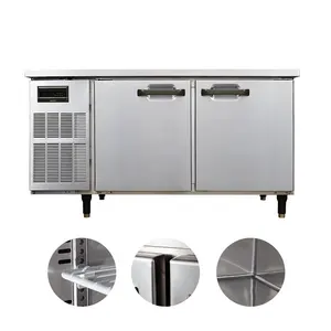 Ticari paslanmaz çelik hazırlık masaları altında Bar dondurucu buzdolabı çift kapı buzdolabı soğutma ekipmanları
