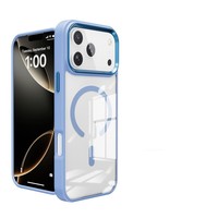 Étui de téléphone magnétique transparent de luxe avec dos transparent, caméra et boutons métalliques pour iPhone 18 Pro Max, étui magnétique antichoc