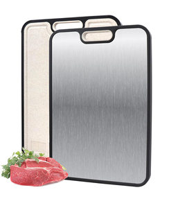Tablas de <span class=keywords><strong>Cortar</strong></span> de Titanio de Grado Alimenticio, Tablas de <span class=keywords><strong>Cortar</strong></span> de Metal <span class=keywords><strong>para</strong></span> <span class=keywords><strong>Carne</strong></span>, No Tóxicas, Doble Cara, 2 en 1, Fáciles de Limpiar - Product Image 1