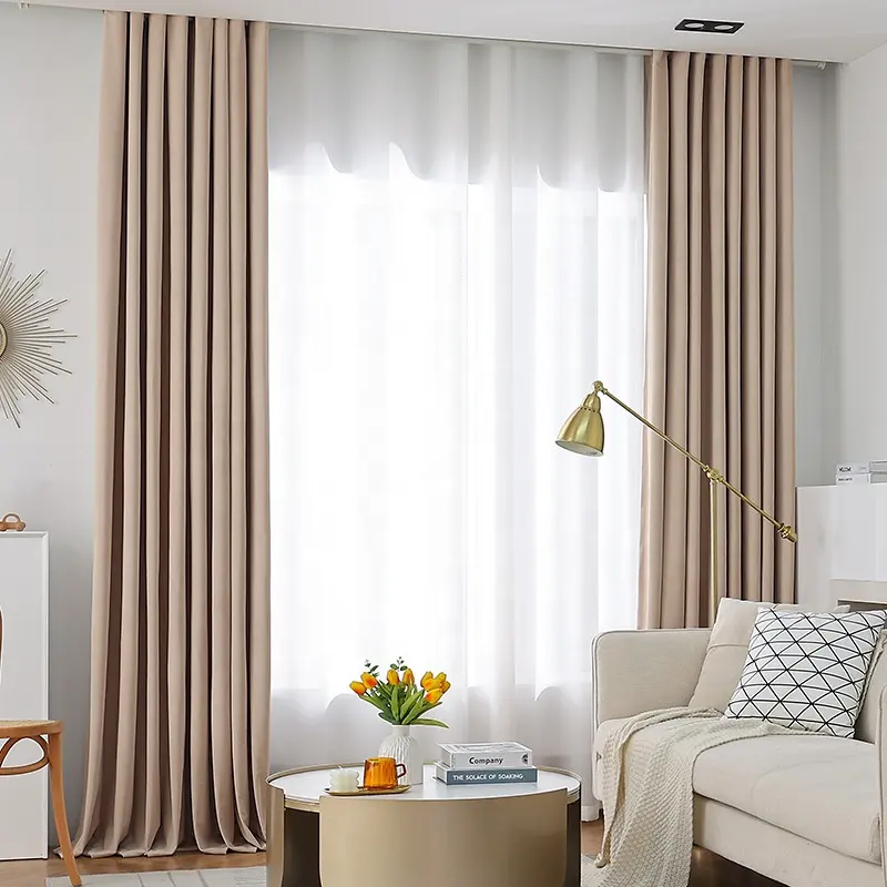 Australian Wool Fleece Velvet Blackout Curtains, Solid Color Modern Luxury Blackout Velvet Curtains For Living Room Bedroom