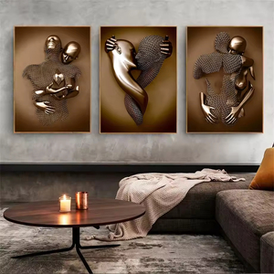Pintura al Óleo Moderna de Amor, Estatua de Metal, Póster Artístico e Impresión de <span class=keywords><strong>Arte</strong></span> Mural, Pintura de Porcelana de Cristal, Decoración del Hogar - Product Image 2