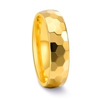 Bague en tungstène plaquée or 18 carats, géométrique, largeur 6 mm, tendance, alliances ou bagues pour couples, anniversaire